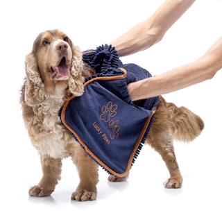 Noodle Dog Towel - French Navy