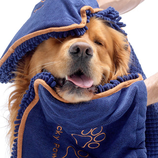 Noodle Dog Towel - French Navy