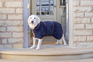 Dog Drying Coat - French Navy