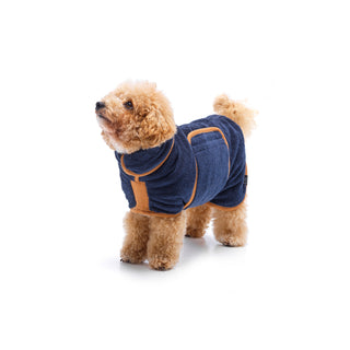 Dog Drying Coat - French Navy