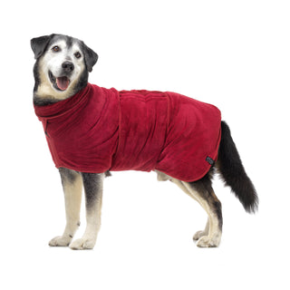 Dog Drying Coat - Burgundy