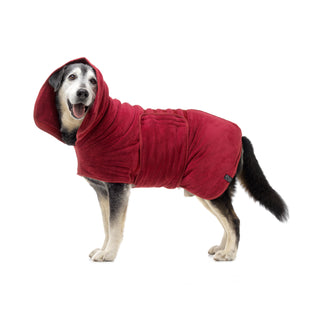 Dog Drying Coat - Burgundy