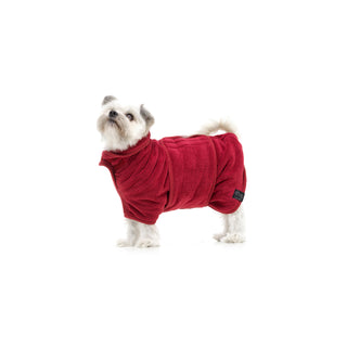 Dog Drying Coat - Burgundy