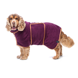 Dog Drying Coat - Plum