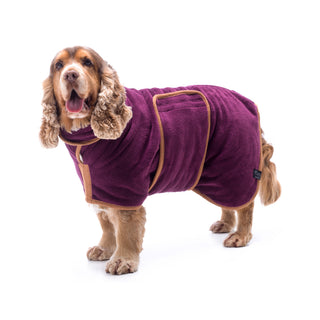 Dog Drying Coat - Plum