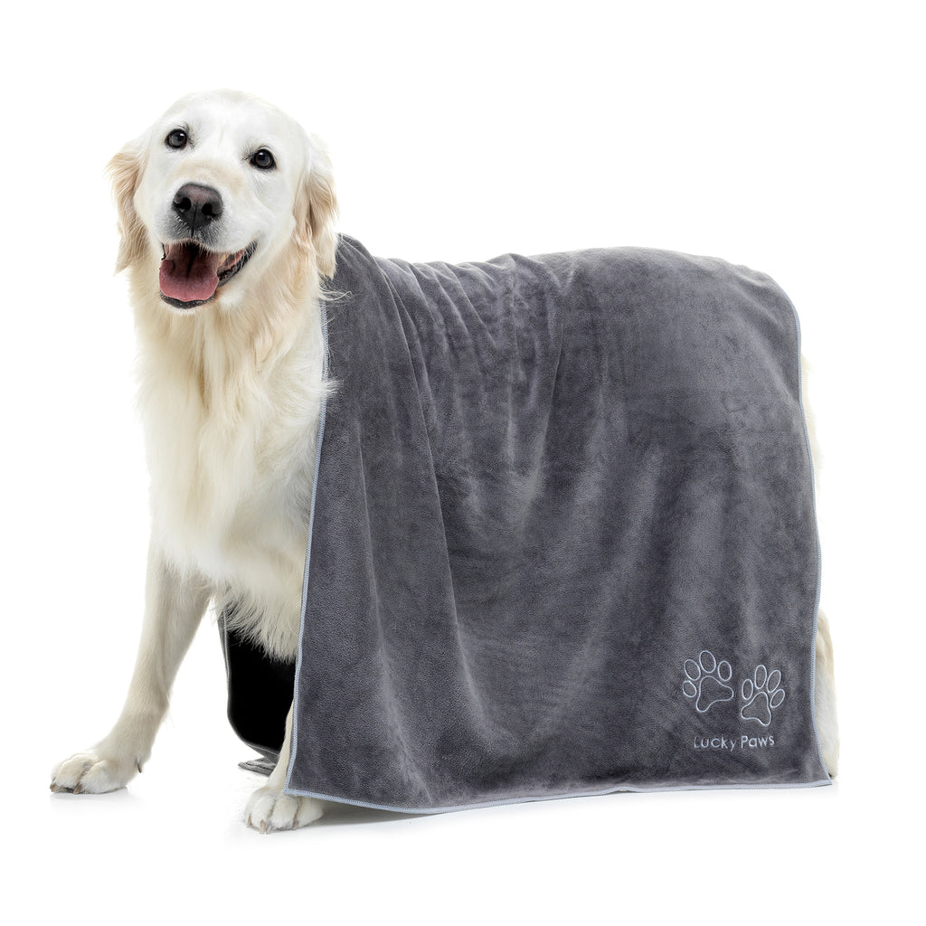 Original Dog Towel Grey / Silver - Lucky Paws