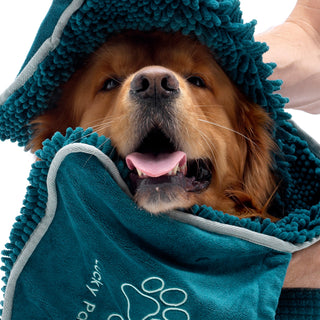 Noodle Dog Towel Pack of 2 - Teal & French Navy