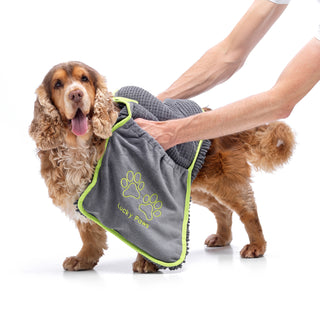 Noodle Dog Towel - Grey / Green